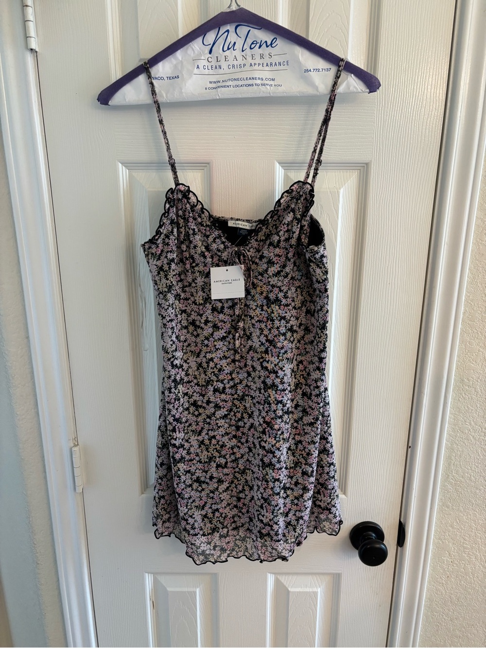 American Eagle Floral Mesh Cami Tank Top Womens Medium NWT Sheer Babydoll Y2K